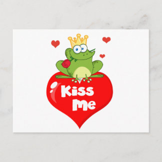 Carte Postale Prince De Grenouille Sur Un Coeur Rouge
