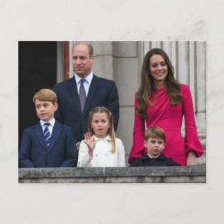 Carte Postale Prince et Princesse de Galles avec leurs enfants