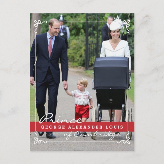 Carte Postale Prince George - Princesse Charlotte - William Kate (Devant)