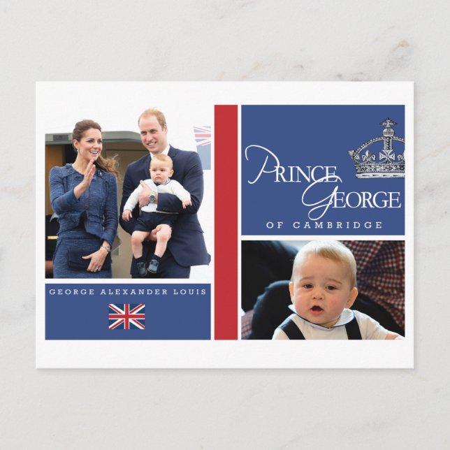 Carte Postale Prince George - William & Kate (Devant)