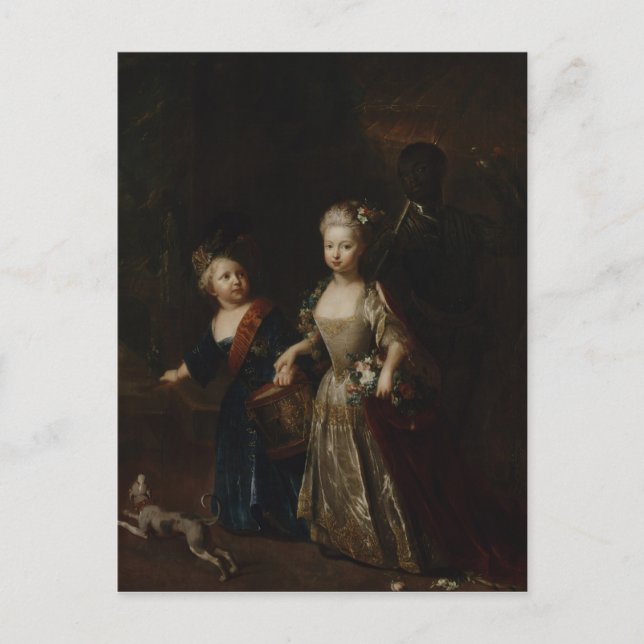 Carte Postale Prince héritier Frederick II avec soeur (Devant)