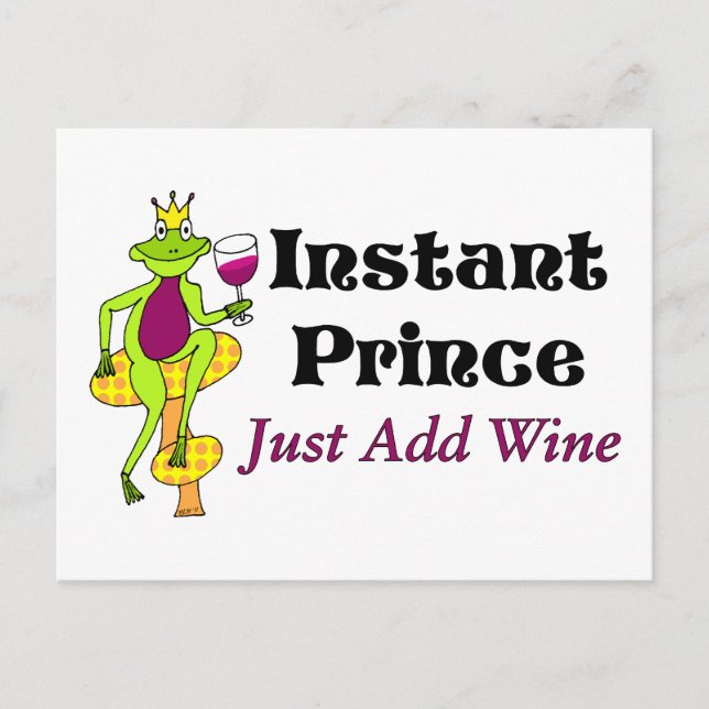 Carte Postale "Prince Instantané, juste ajouter le vin" Prince v (Devant)