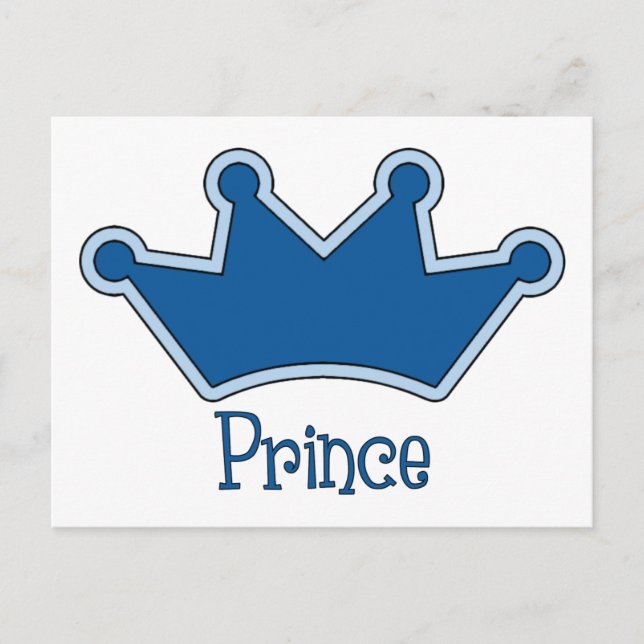 Carte Postale Prince personnalisable - Couronne (Devant)