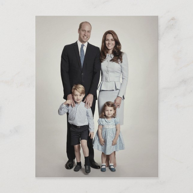 Carte Postale Prince William et famille déc 2017 stylisé (Devant)