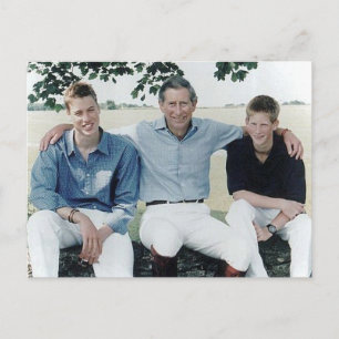 Carte Postale Princes Charles William Harry 1999