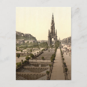 Carte Postale Princes Street, le château et Scott Monument