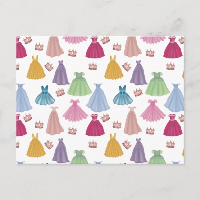 Carte Postale Princess Dresses Fairytale Little Girl Motif (Devant)