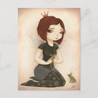 Carte Postale PRINCESS FROG fairy tale kiss
