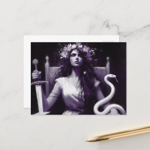 Carte Postale Princess Warrior et son animal de compagnie serpen