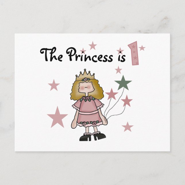 Carte Postale Princesse 1er Anniversaire Tshirts et cadeaux (Devant)
