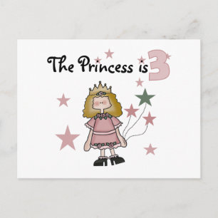Carte Postale Princesse 3e Anniversaire Tshirts et cadeaux