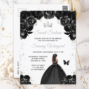Carte Postale Princesse à la peau noire Sweet Sixteen
