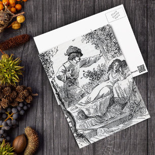 Carte Postale Princesse aussi au lit dans la forêt Prince