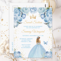 Princesse aux Cheveux Blond Bleu Clair Sweet Seize