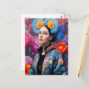 Carte Postale princesse branchée dans une veste