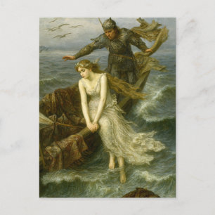 Carte Postale Princesse & Chevalier en Mer Fantastique Médiévale