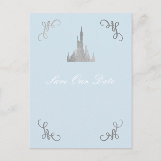 Carte Postale Princesse de conte de fée Silver & Blue Save the D (Devant)