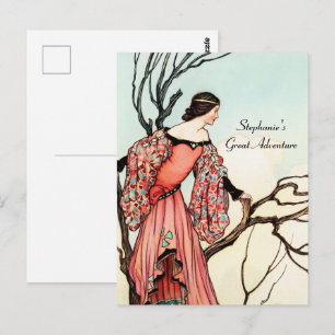 Carte Postale Princesse de Conte de Fées Vintage Fantaisiste Liv