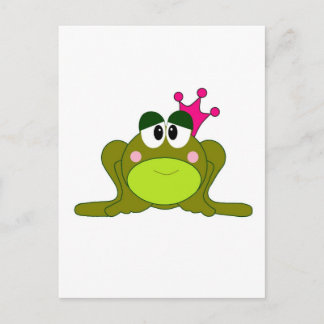 Carte Postale Princesse de grenouille avec dessin de la Couronne