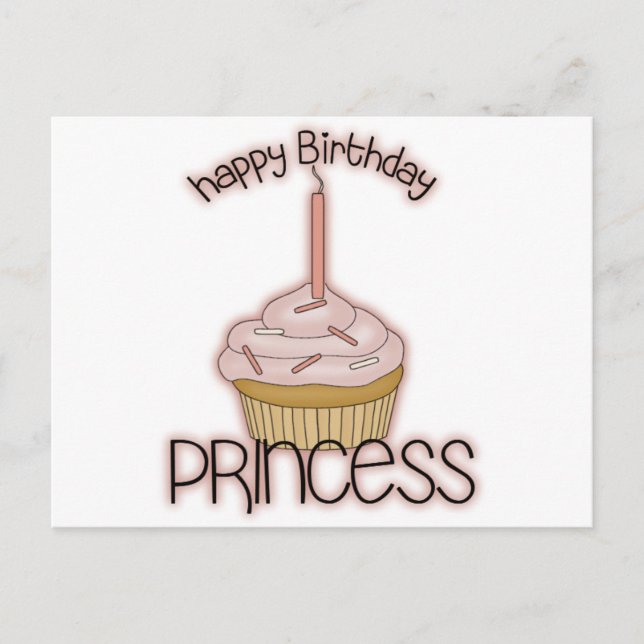 Carte Postale Princesse de joyeux anniversaire (Devant)