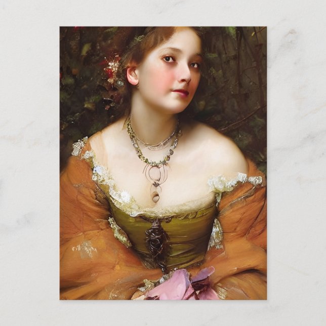 Carte Postale Princesse de la Renaissance en automne (Devant)