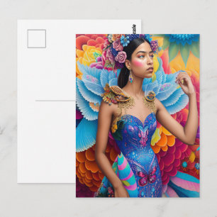 Carte Postale Princesse élégante avec des ailes 