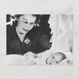 Carte Postale Princesse Elizabeth avec son fils Prince Charles