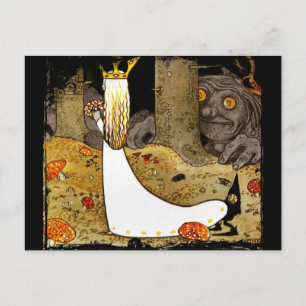 Carte Postale Princesse en blanc avec fleurs