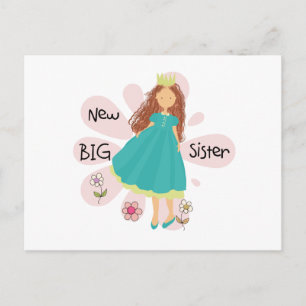 Carte Postale Princesse Grande Soeur Cheveux Bruns