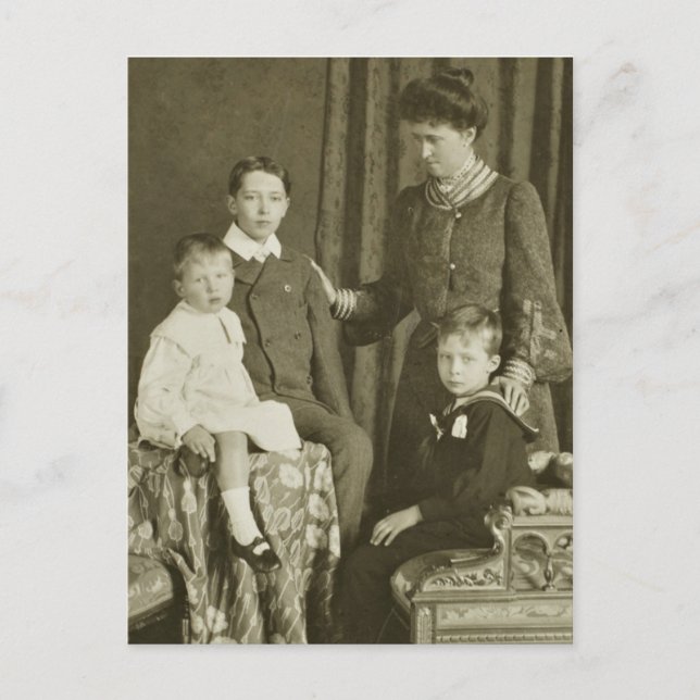 Carte Postale Princesse Irène de Hesse et princes de Prusse 1903 (Devant)