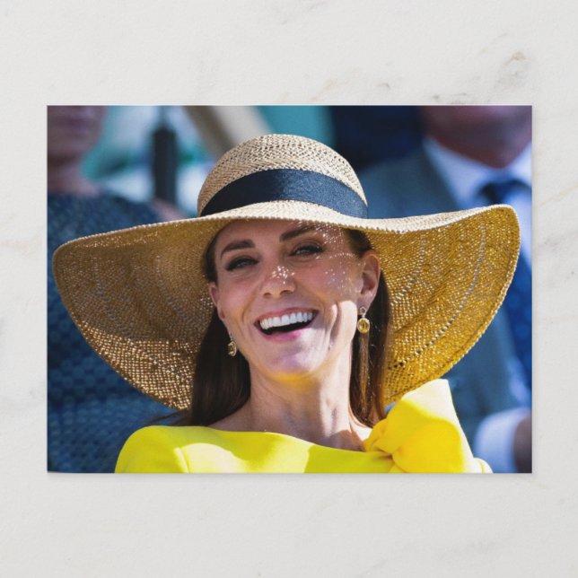 Carte Postale Princesse Kate jaune stylisée (Devant)