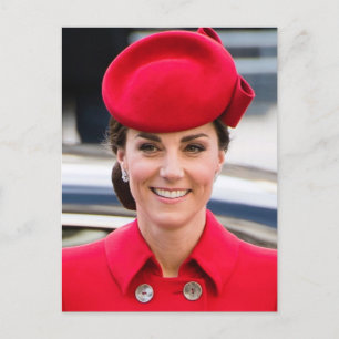 Carte Postale Princesse Kate stylisée rouge
