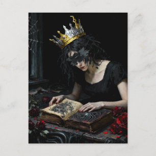 Carte Postale Princesse lisant un livre de magie