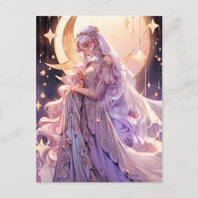 Carte Postale Princesse Luna Anime Fantaisie Artistique (Devant)