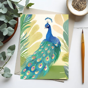 Carte Postale Princesse Peacock   Aquarelle Nature animale