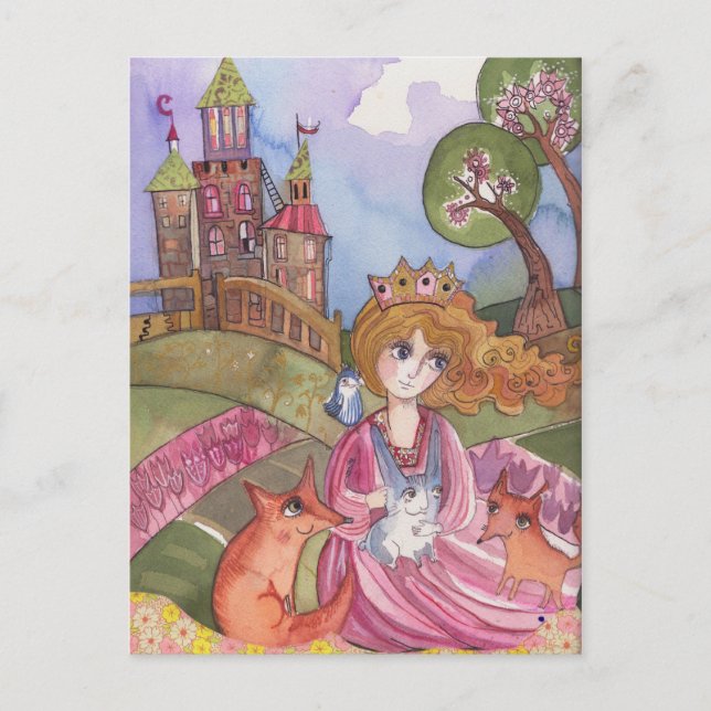 Carte Postale Princesse Qui aimait les animaux (Devant)