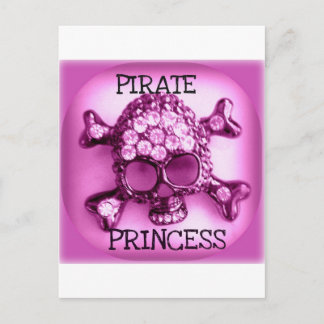 CARTE POSTALE PRINCESSE SKULLY PINK PRINT DE PIRATE