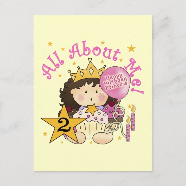 Carte Postale Princesse Tout sur moi 2e anniversaire (Devant)
