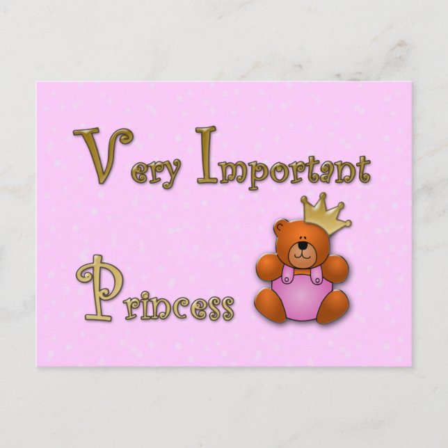 Carte Postale Princesse très importante - papeterie (Devant)