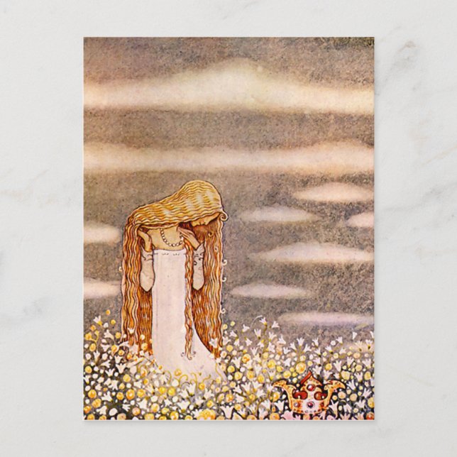 Carte Postale “Princesse Tuvstarr” aquarelle de John Bauer (Devant)