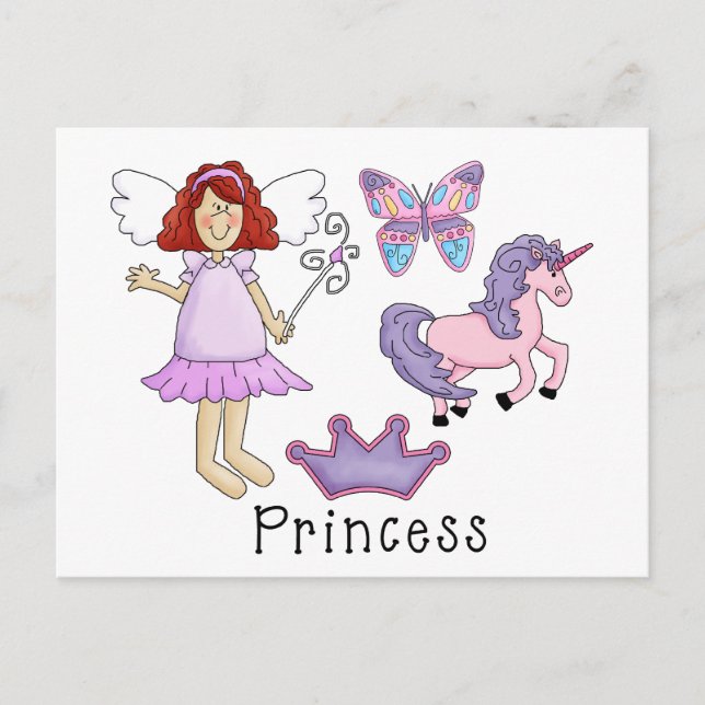 Carte Postale Princesse Unicorn (Devant)