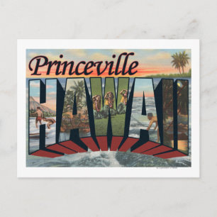 Carte Postale Princeville, Hawaii - Scènes de grandes lettres