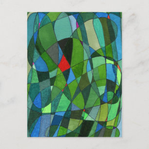 Carte postale "Principalement des Verts" Abstrait