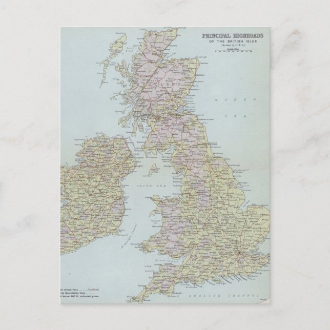 Carte Postale Principaux points forts des îles britanniques (Devant)