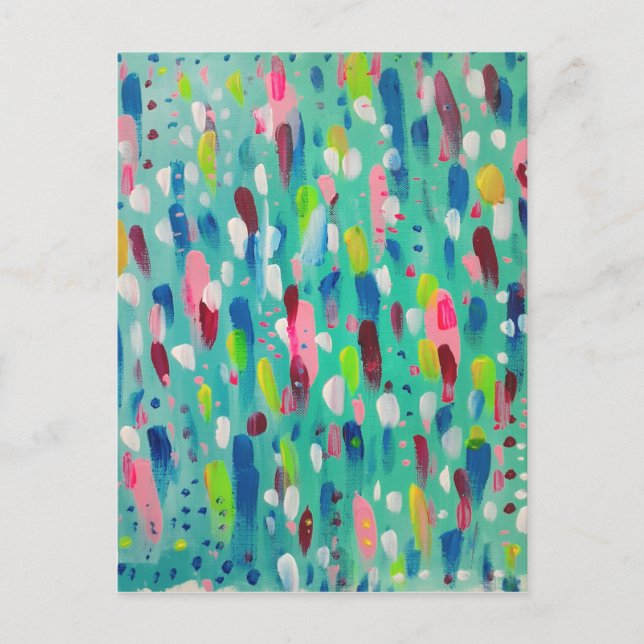 Carte Postale Printemps Blues Art Abstrait (Devant)