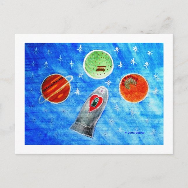 Carte Postale ...Printemps Dans L'Espace...art de Jutta Gabriel. (Devant)