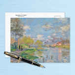 Carte Postale Printemps de la Seine Claude Monet<br><div class="desc">Carte postale d'art avec le tableau,  Printemps de la Seine par Claude Monet (1878). Un paysage impressionniste avec des Parisiens qui longent la Seine à Paris.</div>