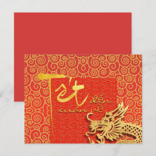 Carte Postale Printemps Dragon vietnamien Nouvel An 2024 H