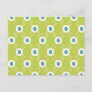 Carte Postale Printemps Lime Green Blue Cercles Mère's Day Cadea