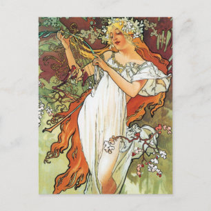Carte Postale Printemps, Mucha